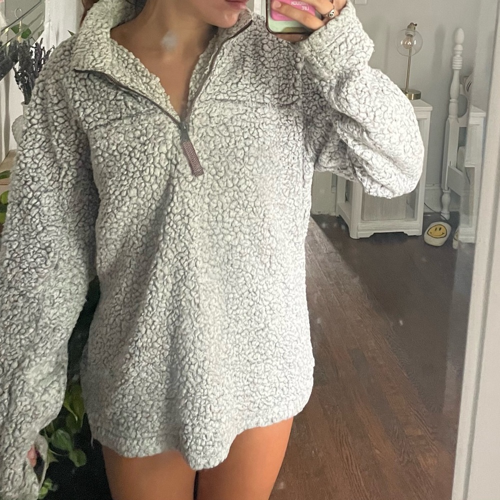Fuzzy quarter zip